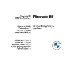 Visitkort Förenade Bil